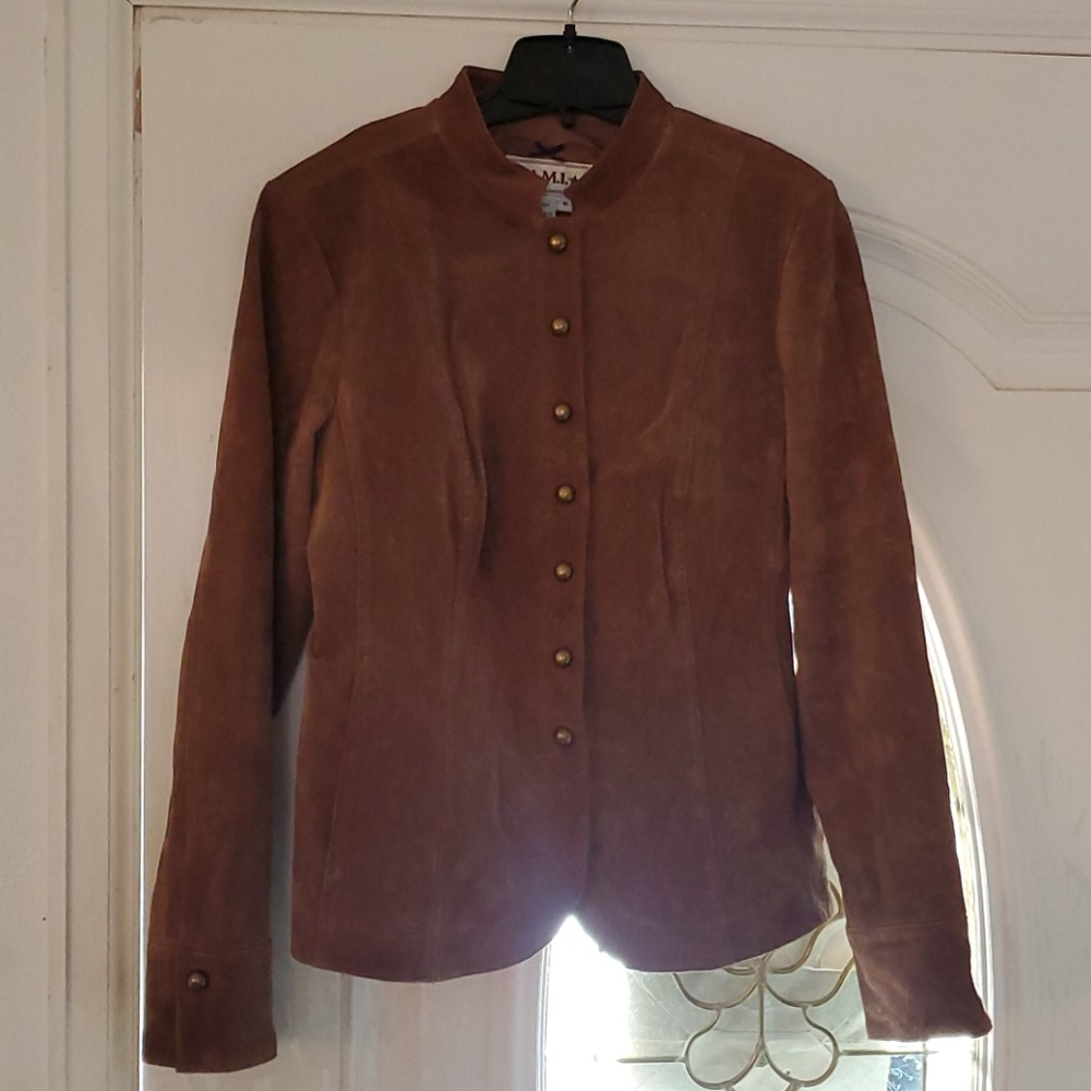 AMI leather suede jacket